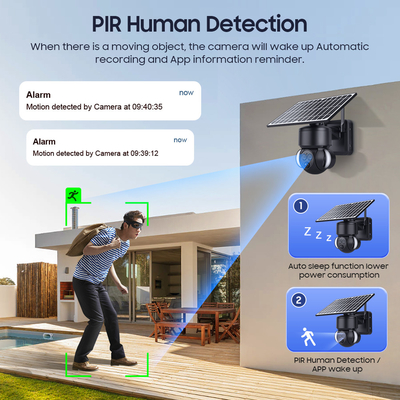 Glomarket Ubox Wifi/4G Smart 12X ZOOM Floodlight Solar Battery PTZ Camera 6MP PIR Human Detection Camera