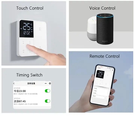 Glomarket Smart Tuya Wifi Button Wall Switch Remote/Voice Alexa/Timer Control With Lcd Screen Temperature and Humidity