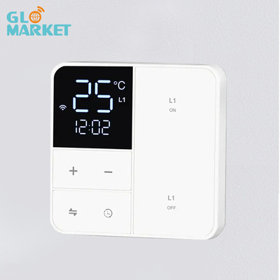 Glomarket Smart Tuya Wifi Button Wall Switch Remote/Voice Alexa/Timer Control With Lcd Screen Temperature and Humidity