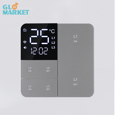 Glomarket Smart Tuya Wifi Button Wall Switch Remote/Voice Alexa/Timer Control With Lcd Screen Temperature and Humidity