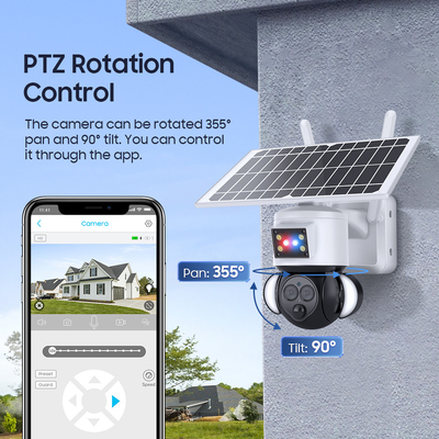 Glomarket 12X ZOOM Floodlight Solar Battery PTZ 6MP Camera Smart Wifi/4G Ubox Security Camera