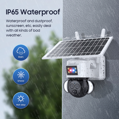 Glomarket 12X ZOOM Floodlight Solar Battery PTZ 6MP Camera Smart Wifi/4G Ubox Security Camera