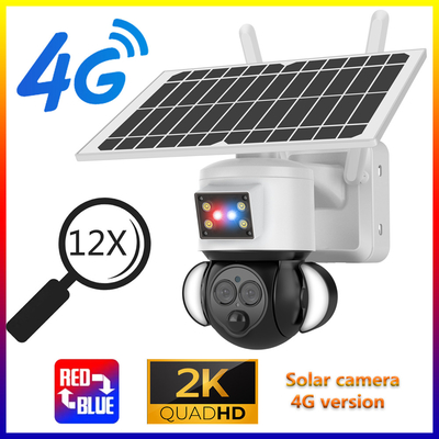 Glomarket 12X ZOOM Floodlight Solar Battery PTZ 6MP Camera Smart Wifi/4G Ubox Security Camera