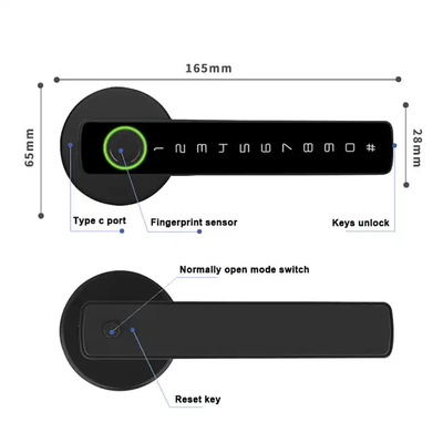 Glomarket Tuya Ble Smart Lock Security Electronic Keyless Smart Door Handle Lock Indoor Room Lock