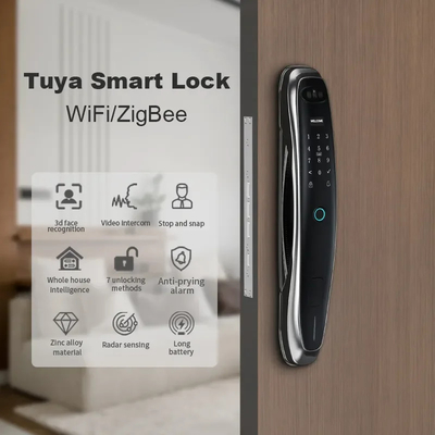 Intelligent facial recognition fingerprint lock for remote unlocking of mobile APP