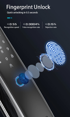 High quality intelligent facial recognition door lock supports 6 unlocking methods