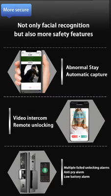 Luxurious facial recognition lock with high-quality visual intercom and real-time monitoring