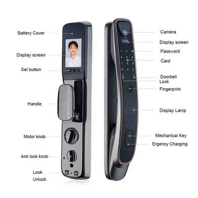 Tuya facial recognition intelligent door lock WiFi/zigbee fingerprint/finger vein optional cat eye capture