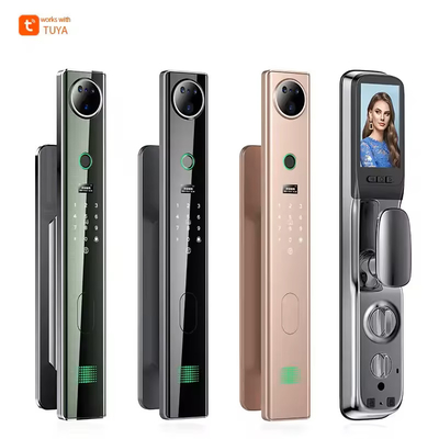 Glomarket Tuya Smart 3D Face Recognition Automatic Lock Cat Eye Biometric Fingerprint Digital Password Door Lock