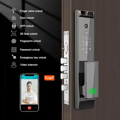 Glomarket Tuya Digital Smart Lock Fully Automatic Biometric System Security Fingerprint 3d Face Recognition Password Door Lock
