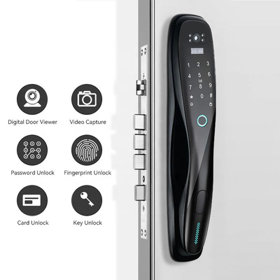 Glomarket 3D Face WIFI Smart Fully Automatic Smart Lock Fingerprint APP Card Key Unlock Intelligent Door Lock With Camera