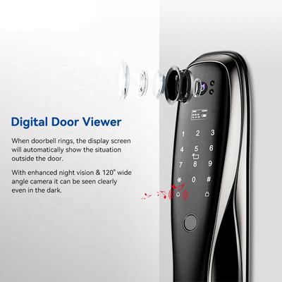 Glomarket 3D Face WIFI Smart Fully Automatic Smart Lock Fingerprint APP Card Key Unlock Intelligent Door Lock With Camera
