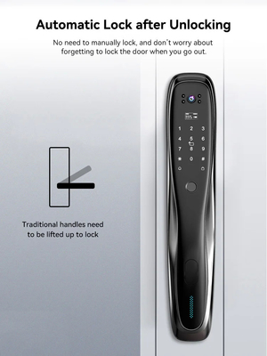Glomarket 3D Face WIFI Smart Fully Automatic Smart Lock Fingerprint APP Card Key Unlock Intelligent Door Lock With Camera