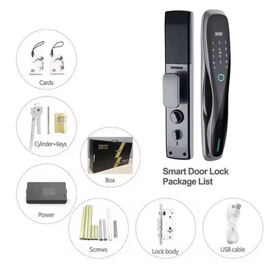 Glomarket 3D Face WIFI Smart Fully Automatic Smart Lock Fingerprint APP Card Key Unlock Intelligent Door Lock With Camera