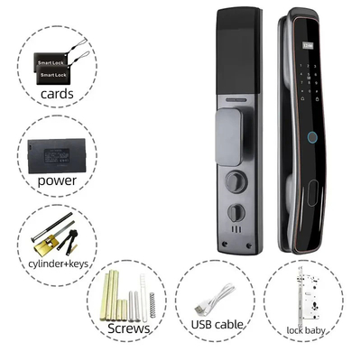 Glomarket Fully Automatic Tuya Wifi Smart Door Lock Mobile Phone Control Fingerfrint Digital Password Smart Lock With Camera