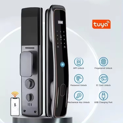 Glomarket Fully Automatic Tuya Wifi Smart Door Lock Mobile Phone Control Fingerfrint Digital Password Smart Lock With Camera