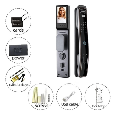 Glomarket Fully Automatic Tuya Wifi Smart Door Lock Mobile Phone Control Fingerfrint Digital Password Smart Lock With Camera