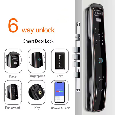 Glomarket Fully Automatic Tuya Wifi Smart Door Lock Mobile Phone Control Fingerfrint Digital Password Smart Lock With Camera