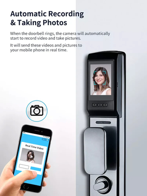 Glomarket Wireless Biometric Fingerprint Security Fully Automatic Smart Lock Digital Password Card Key Lock With Camera