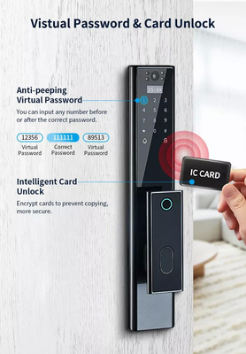 Glomarket Wireless Biometric Fingerprint Security Fully Automatic Smart Lock Digital Password Card Key Lock With Camera