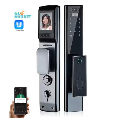 Glomarket Wireless Biometric Fingerprint Security Fully Automatic Smart Lock Digital Password Card Key Lock With Camera