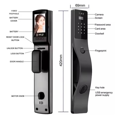 Glomarket Tuya Face Recognition Smart Door Lock Security Digital Password Fingerprint Door Smart Locks