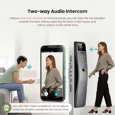 Glomarket 3d Face Recognition Smart Door Lock Tuya Real Time Video Intercom Wifi Intelligent Door Lock With Palm Print