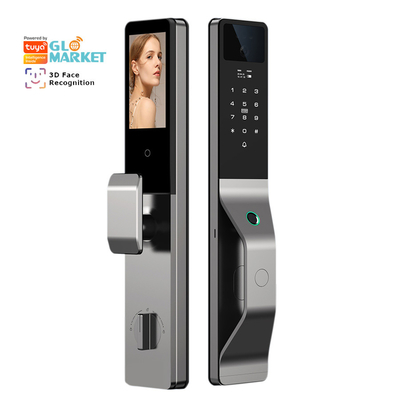 Glomarket Aluminum Alloy Automatic Tuya Smart Door Lock 3d Face Recognition Video Intercom Digital Fingerprint Lock
