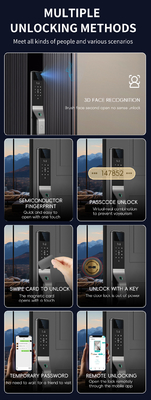Glomarket Aluminum Alloy Automatic Tuya Smart Door Lock 3d Face Recognition Video Intercom Digital Fingerprint Lock