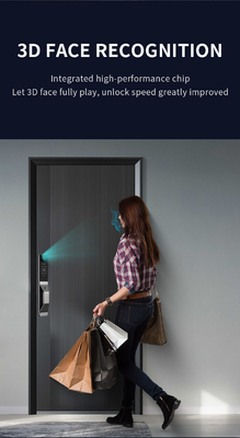 Glomarket Aluminum Alloy Automatic Tuya Smart Door Lock 3d Face Recognition Video Intercom Digital Fingerprint Lock