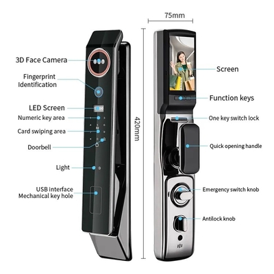 Glomarket Factory Price Wifi App Smart Door Lock With Face Recognition Biometric Fingerprint Cerradura Support Intercom Function