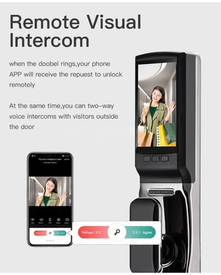 Glomarket Factory Price Wifi App Smart Door Lock With Face Recognition Biometric Fingerprint Cerradura Support Intercom Function