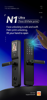 Glomarket Tuya Wifi Smart Lock Aluminum Wooden Door Face Recognition Palmprint Biometric Fingerprint Digital Smart Lock