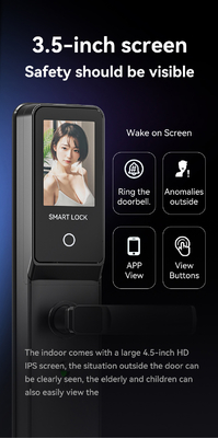 Glomarket Tuya Wifi Smart Lock Aluminum Wooden Door Face Recognition Palmprint Biometric Fingerprint Digital Smart Lock