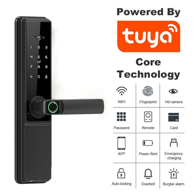 Glomarket Tuya Wifi Smart Door Lock With Cat Eye Digital Lock Electronic Fingerprint Door Smart Home