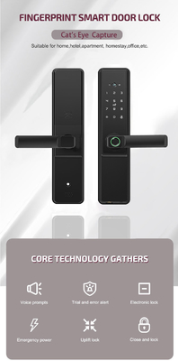 Glomarket Tuya Wifi Smart Door Lock With Cat Eye Digital Lock Electronic Fingerprint Door Smart Home