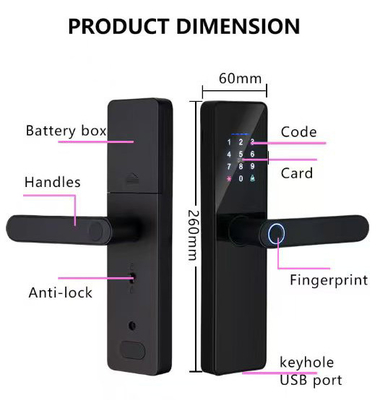 Glomarket Smart Cerradura Fechadura Digital Tuya Ttlock Lock Rfid Card Password Fingerprint Smart Door Lock