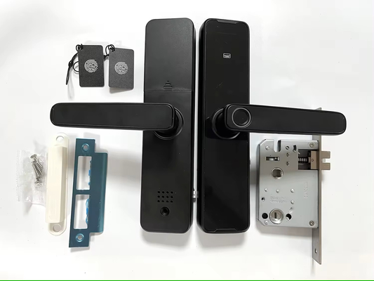 Glomarket Wifi Tuya Smart Door Lock Aluminum Fingerprint Password Card Key Unlock Biometric Digital Smart Lock