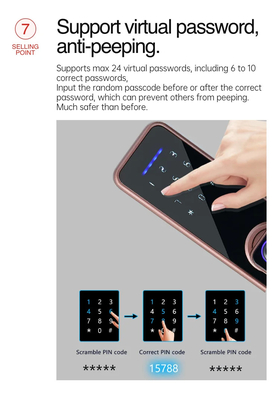 Glomarket Wifi Tuya Smart Door Lock Aluminum Fingerprint Password Card Key Unlock Biometric Digital Smart Lock