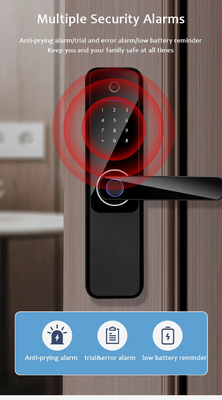 Glomarket Wifi Biometric Electronic Tuya App Remote Smart Lock Smart Fingerprint Door Lock With Cat Eye