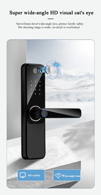 Glomarket Wifi Biometric Electronic Tuya App Remote Smart Lock Smart Fingerprint Door Lock With Cat Eye