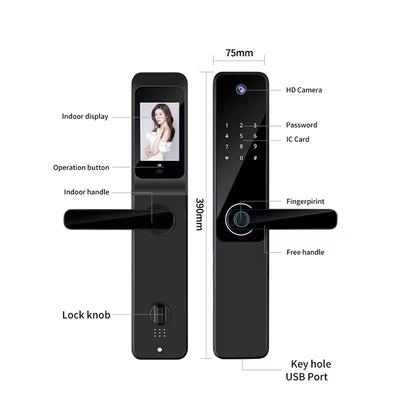 Glomarket Tuya Wifi Fingerprint Digital Password Intelligent Door Lock Remote Control Lock Smart With Camera