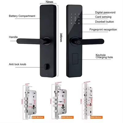 Glomarket Home Apartment Tuya Smart WiFi Digital Door Lock Phone APP Remote Control Security Fingerprint Smart Door Lock
