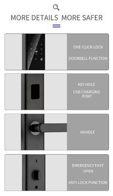 Glomarket Tuya Smart WiFi Digital Door Lock Code RFID IC Card Smartphone App Unlock Biometric Fingerprint Smart Lock