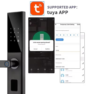 Glomarket Tuya Smart WiFi Digital Door Lock Code RFID IC Card Smartphone App Unlock Biometric Fingerprint Smart Lock