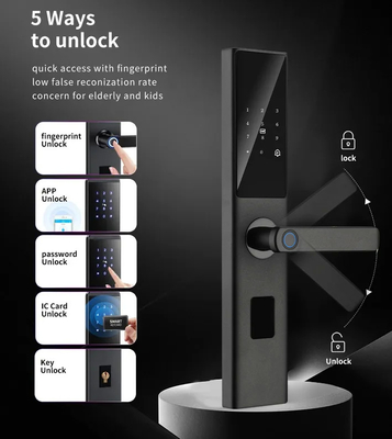 Glomarket Tuya Smart WiFi Digital Door Lock Code RFID IC Card Smartphone App Unlock Biometric Fingerprint Smart Lock