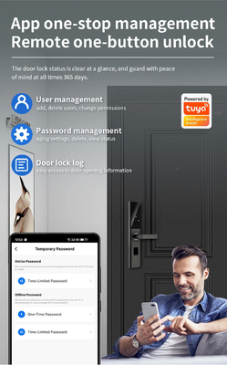 Glomarket Tuya Smart WiFi Digital Door Lock Code RFID IC Card Smartphone App Unlock Biometric Fingerprint Smart Lock