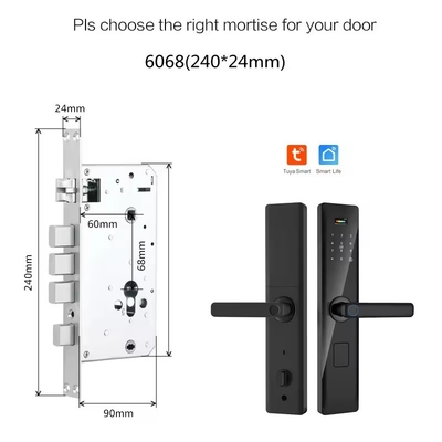 Glomarket Tuya Smart Security Digital Door Lock Biometric Fingerprint Handle Smart Lock Hotel Apartment Room Lock Factory Price