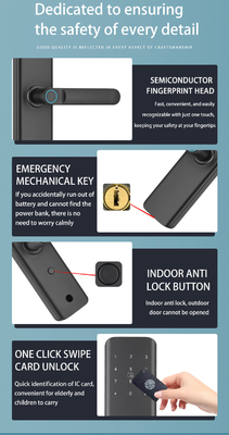 Glomarket Apartment Room Lock Fingerprint Smart Door Lock Ble Password Keyless App Control Digital Door Locks
