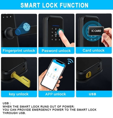 Glomarket Wholesale Factory Price Intelligent Fingerprint Handle Lock Keyless Digital Hotel Tuya App Smart Digital Door Lock